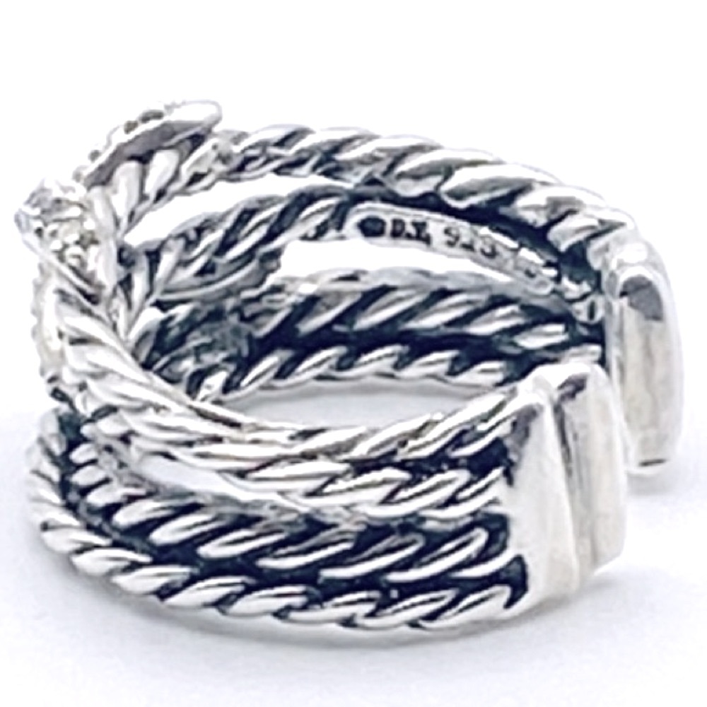 David Yurman Single X Crossover Ring W/Diamonds - Picture 8 of 10